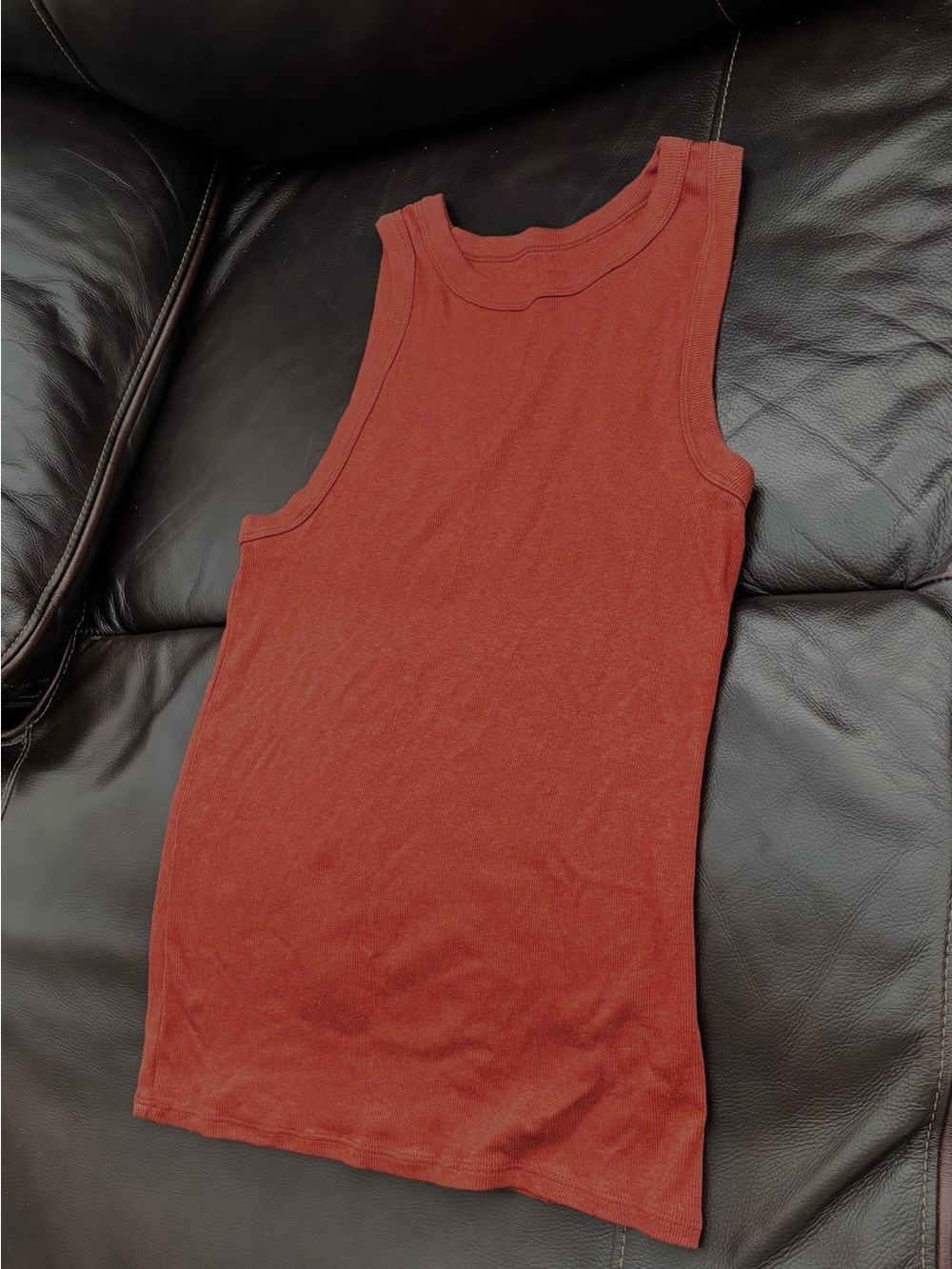 Target Women's Ribbed Tank Top - Rust Orange